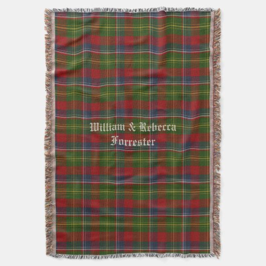 Couverture Clan Forrester Tartan Plaid Custom Thon Blanket (devant Vertical)