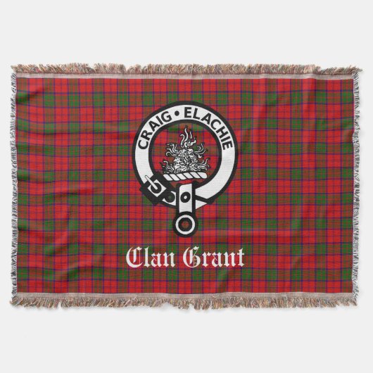 Couverture Clan Grant Crest Badge et Tartan (Devant)