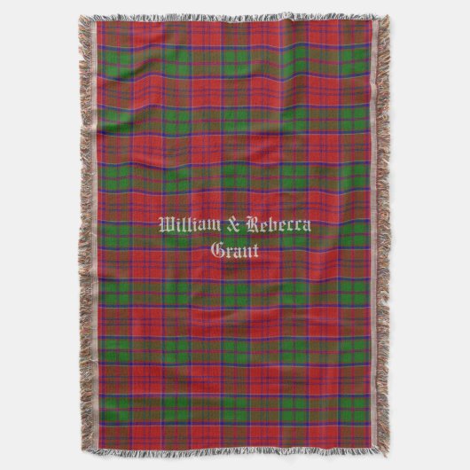 Couverture Clan Grant Tartan Plaid Custom Threading Blanket (devant Vertical)