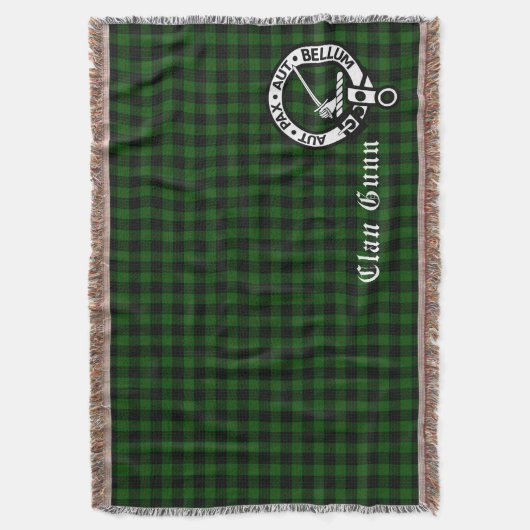Couverture Clan Gunn Crest Badge & Tartan Lance Blanket (devant Vertical)
