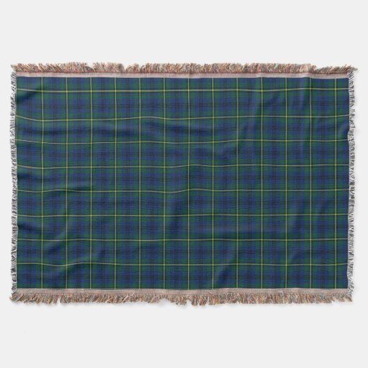 Couverture Clan Johnston Tartan Royal Blue et Green Plaid (Devant)