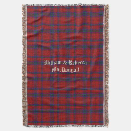 Couverture Clan MacDougall Tartan Plaid Custom Throw Blanket (devant Vertical)