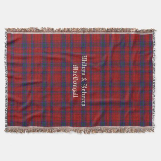 Couverture Clan MacDougall Tartan Plaid Custom Throw Blanket (Devant)