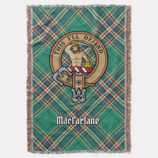 Couverture Clan MacFarlane Crest over Ancient Hunting Tartan (devant Vertical)