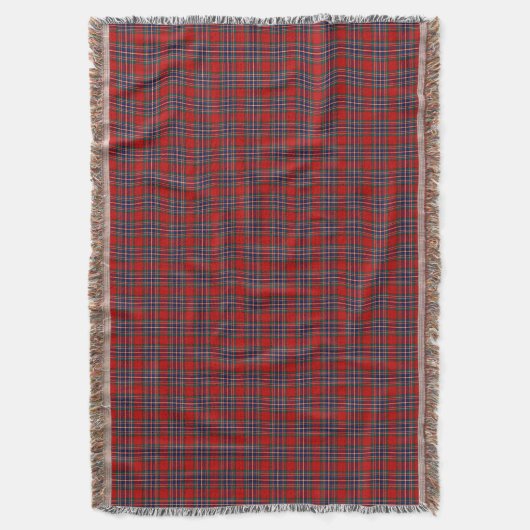 Couverture Clan MacFarlane Tartan Rouge et bleu écossais Plai (devant Vertical)