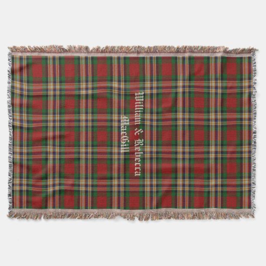 Couverture Clan MacGill Tartan Plaid Custom Throw Blanket (Devant)