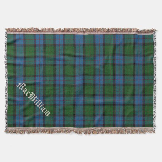 Couverture Clan MacWilliam Tartan Plaid Custom Throw Blanket (Devant)