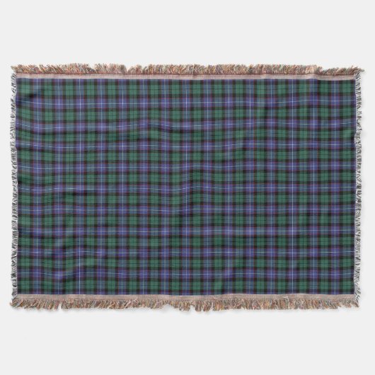 Couverture Clan Mitchell Tartan bleu et vert plaid (Devant)