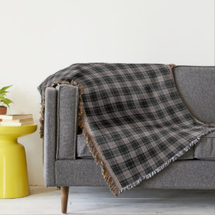 Couverture Clan Moffat Tartan noir et gris Plaid