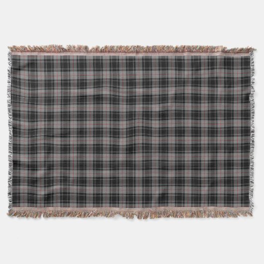 Couverture Clan Moffat Tartan noir et gris Plaid (Devant)