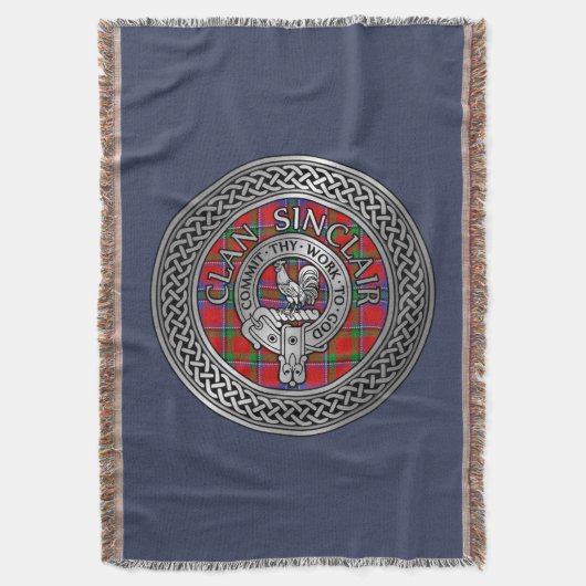Couverture Clan Sinclair Crest et Tartan Knot (devant Vertical)