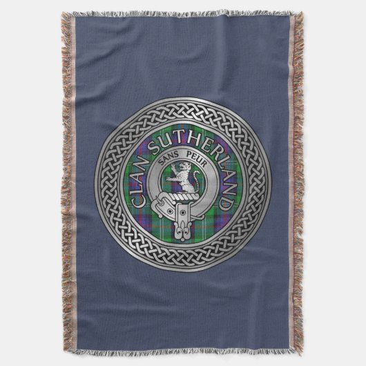 Couverture Clan Sutherland Crest & Tartan Knot (devant Vertical)