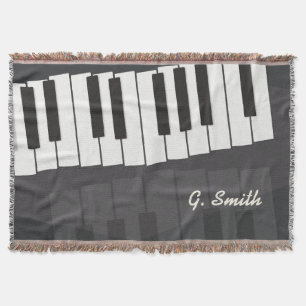 Couverture Clavier de piano noir et blanc personnalisé. Ajou