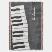 Couverture Clavier de piano noir et blanc personnalisé. Ajout (devant Vertical)