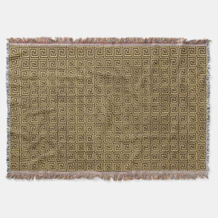 Couverture Clé grecque, brun chocolat et bronzage