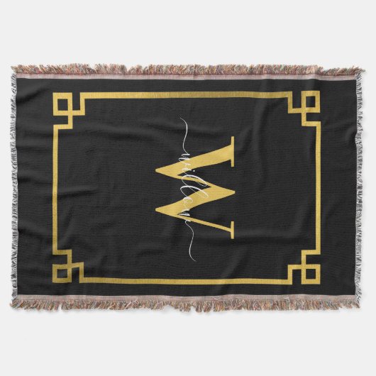 Couverture Clé grecque noire et or Monogramme Lot (Devant)