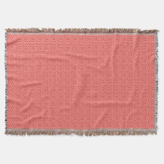 Couverture Clé grecque, nuances de corail rose (Devant)