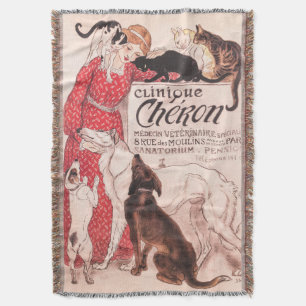 Couverture Clinique Cheron Vintage Chien Chat Steinlen Poster