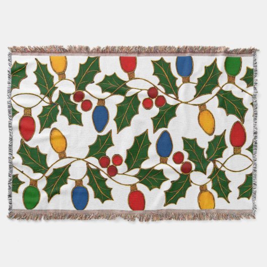 Couverture Cloisonne Art Christmas Lights and Holly (Devant)
