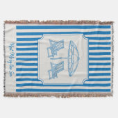 Couverture Coastal Beach Vibes Blue Stripes (Devant)
