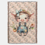 Couverture Cochon fermier mignon dans les salons avec fleurs (devant Vertical)