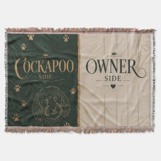 Couverture Cockapoo Owner Side Blanket Funny Dog Lover Gift (Devant)