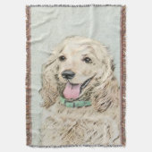 Couverture Cocker Spaniel Buff Peinture - Art Chien original (devant Vertical)