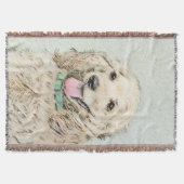 Couverture Cocker Spaniel Buff Peinture - Art Chien original (Devant)