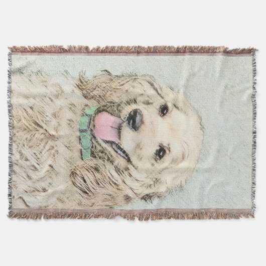 Couverture Cocker Spaniel Buff Peinture - Art Chien original (Devant)
