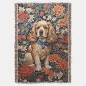 Couverture Cocker Spaniel William Morris Inspiré Floral (devant Vertical)