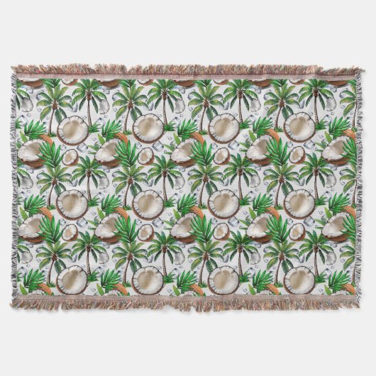 Couverture Cocotier Palm Tree Tropical Motif Design (Devant)