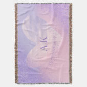 Couverture Cœur dégradé violet rose Monogramme (devant Vertical)
