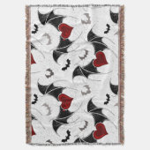 Couverture Coeur d'Halloween avec ailes de chauve-souris noir (devant Vertical)