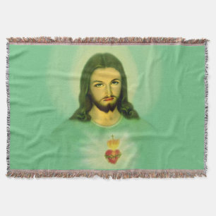 Couverture Coeur sacré de Jésus Jette Blanket