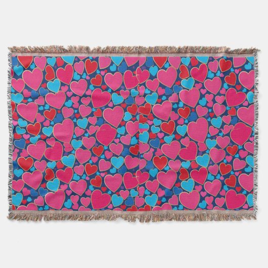 Couverture Cœurs 3D roses (Devant)