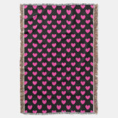 Couverture Cœurs à pois rose fuchsia sur fond noir (devant Vertical)