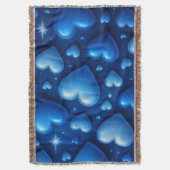 Couverture Coeurs bleus avec Motif étoiles (devant Vertical)