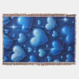 Couverture Coeurs bleus avec Motif étoiles