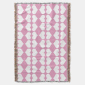Couverture Cœurs Blush Rose et Blanc Géométrique  (devant Vertical)