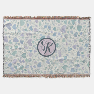 Couverture Coeurs d'amour bleu violet vert