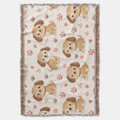 Couverture Cœurs de chiot mignons motif aquarelle (1) (devant Vertical)