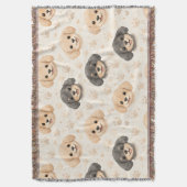 Couverture Cœurs de chiot mignons motif aquarelle (3) (devant Vertical)