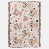 Couverture Cœurs de chiot mignons motif aquarelle (4) (devant Vertical)