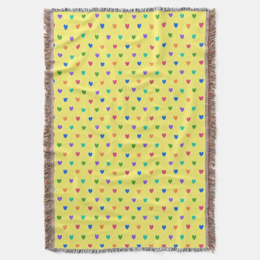 Couverture Coeurs de polka arc-en-ciel sur jaune (devant Vertical)