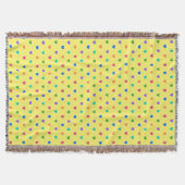 Couverture Coeurs de polka arc-en-ciel sur jaune (Devant)
