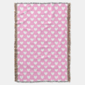 Couverture Coeurs de polka blanc sur Cotton Candy rose (devant Vertical)