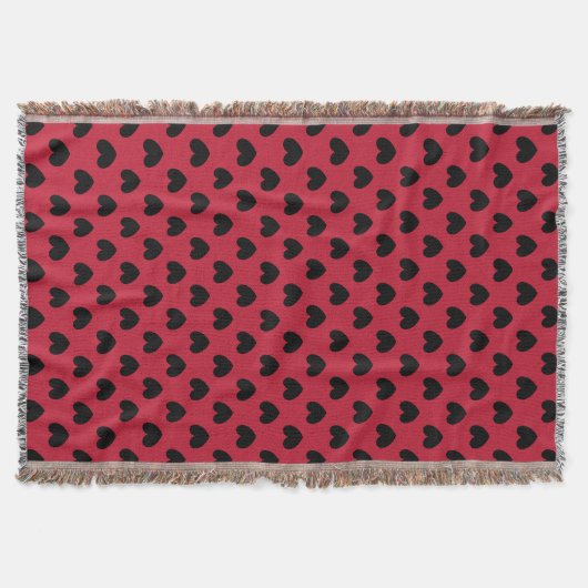 Couverture Coeurs de polka noir sur rouge (Devant)