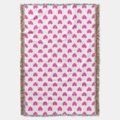 Couverture Coeurs de polka rose Fuchsia sur blanc (devant Vertical)