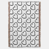 Couverture Coeurs dessinés à la main motif noir sur blanc (devant Vertical)