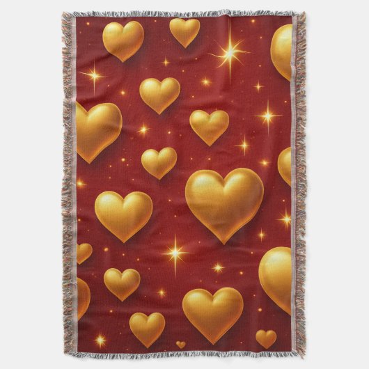 Couverture Coeurs d'or en rouge avec étoiles (devant Vertical)